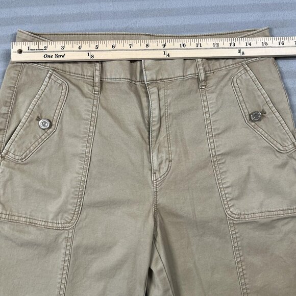 WHBM The Pret-A-Jet Pants Womens 10 Long Khaki High-Rise Utility Straight Leg - Picture 4 of 13